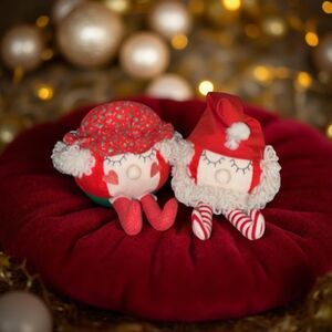 Mid Century House of Hatten Christmas Santa Mrs. Claus Chubby Plush